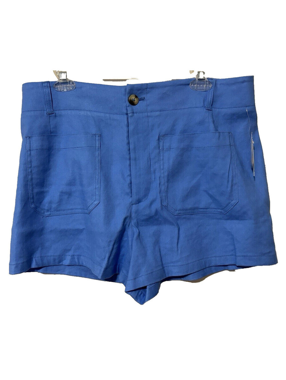 Anthropologie Maeve The Colette Shorts Womens Sz 32 Linen Blend High Rise Blue